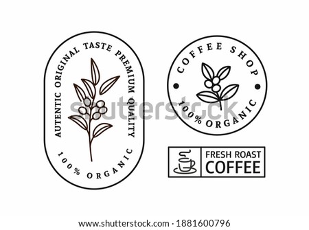 coffee stamp with text and coffee branch