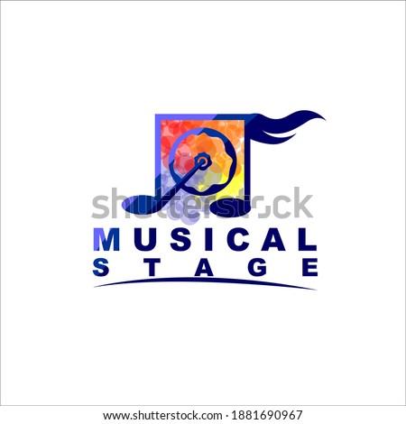 Music Stage Logo Design Vector