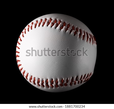 Baseball ball new isolated on black background and texture, clipping path