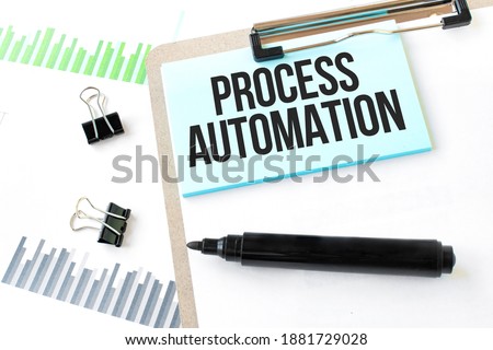 Paper plate,marker, diagram,chart and office tools. Text Process Automation