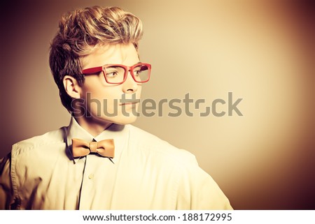 Portrait of a modern young man in spectacles.