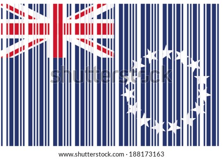 The Flag of Cook Islands in a Barcode Format