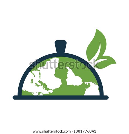 Global International Food Menu Restaurant Logo. Global Restaurant Vector Design Logo Template. Royalty-Free Stock Photo #1881776041