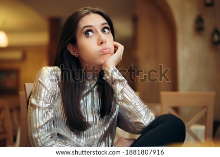 Bored Woman at a Party Thinking of Something Else