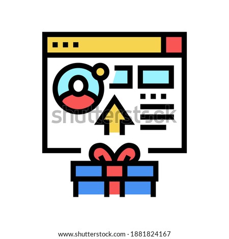 sending digital gift color icon vector. sending digital gift sign. isolated symbol illustration