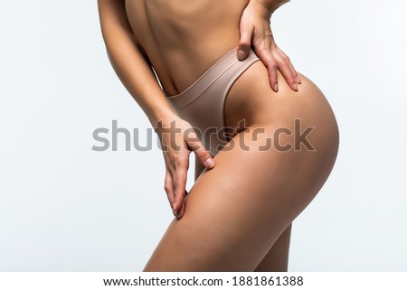 woman body, belly ideal form, isolated on white background. Massage and spa , body care, the perfect female body