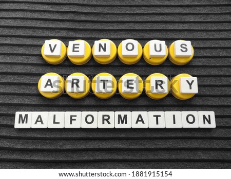 Venous Artery Malformation, word cube with background. Royalty-Free Stock Photo #1881915154