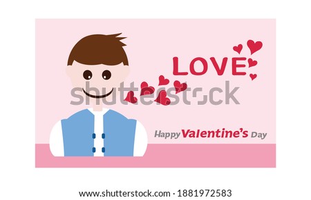 Happy Valentine's Day  with love  and  hearts, Holiday  greeting card, gift voucher, invitation design, love creative concept Vector illustration.