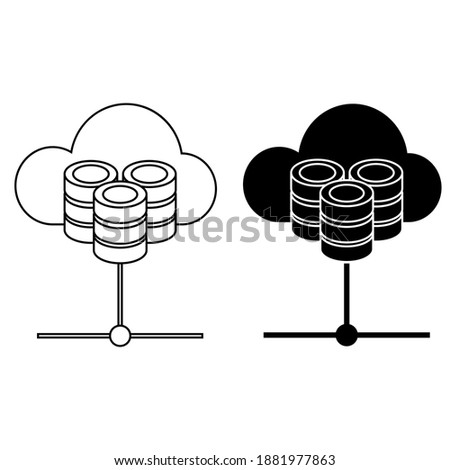 Cloud service icon vector set. data center illustration sign collection. online storage symbol.