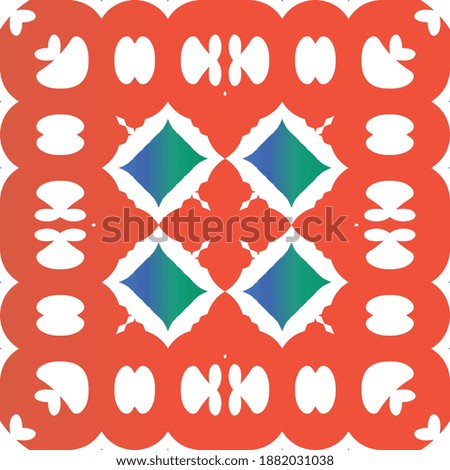Ornamental talavera mexico tiles decor. Vector seamless pattern flyer. Fashionable design. Red gorgeous flower folk print for linens, smartphone cases, scrapbooking, bags or T-shirts.