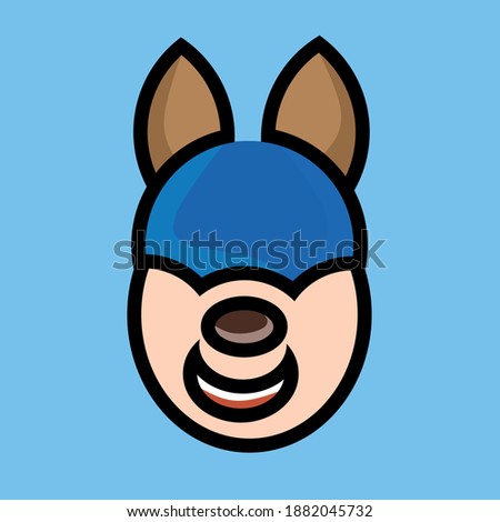 vector graphic illustration, animal face mascot character