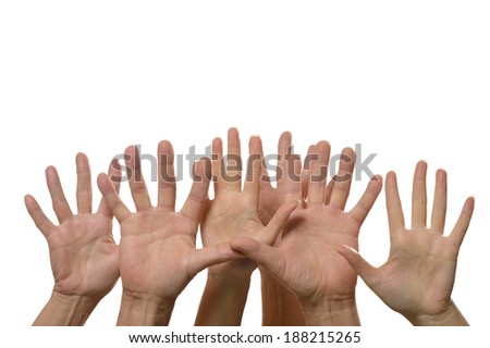 Open Hand signs isolated on white background