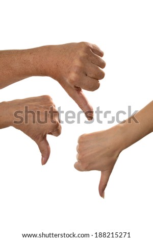 Bad or finish Hand sign isolated on white background