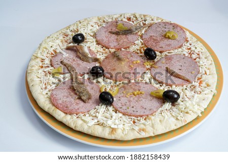A closeup shot of California-style pizza