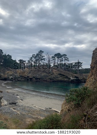 Beautiful coast and rocks and ocean in Monterey, California
