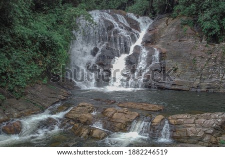 This is Brahmana waterfall in Sinharaja rainforest in Sri  Lanka.