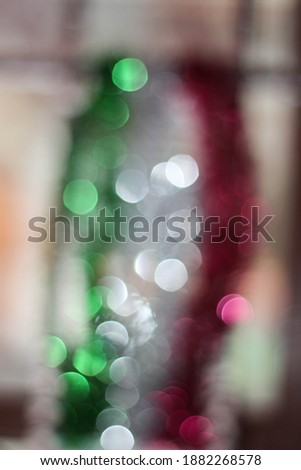 bokeh bubbles with red white and green color