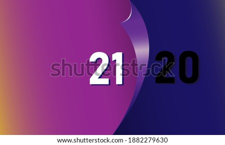 New Year 2021 colored promotional posters or banners with open gift wrapping paper. Change or open the concept of the new year 2021. Template promotion and shopping for the New Year.Vector EPS10