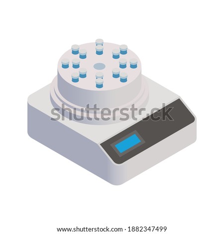 Pharmaceutical production with medical laboratory appliances vector illustration