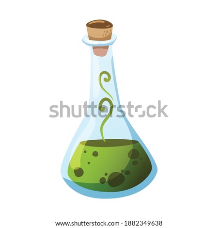 Halloween poison with horror symbols scary colorful vector illustration