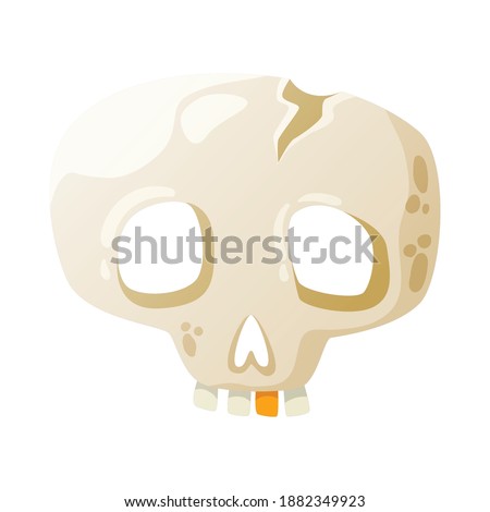 Halloween scary skull with horror symbols vector illustration