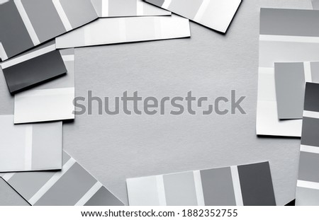 Color samples palette catalog in two trendy colors of 2021 year illuminating and ultimate gray
