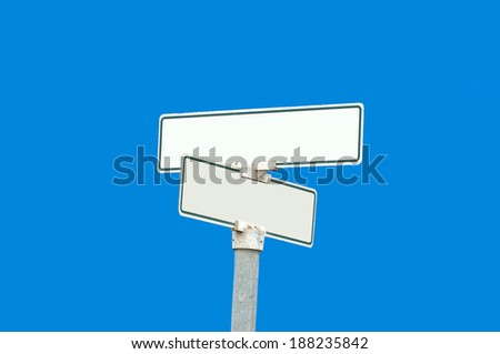 An empty sign board with copy space for text