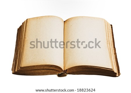 Vintage book isolated, white background, clipping path.