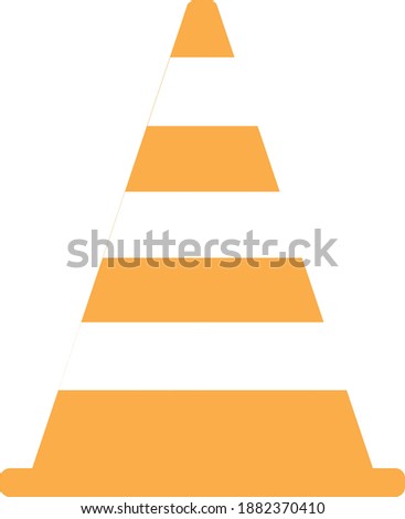 road cone vector. orange traffic cone with white stripes
