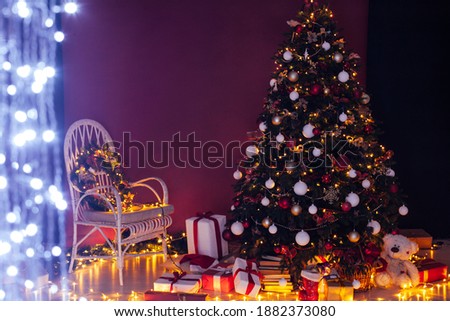 Christmas tree lights garland decor New Year's Night feast