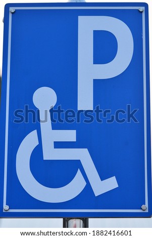 Disabled parking sign Denoted by symbol