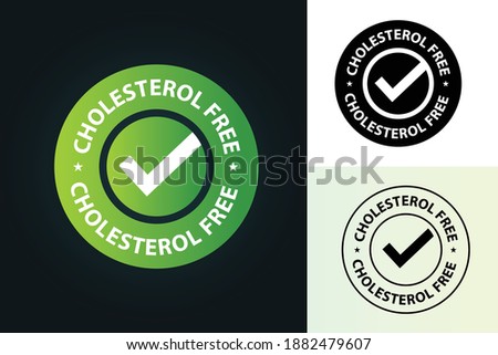 Cholesterol free vector icon, icon for product package design Royalty-Free Stock Photo #1882479607