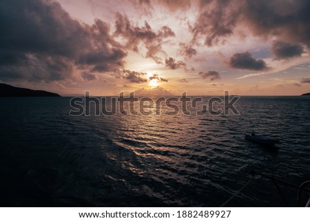 Sunset picture shot from a boat in Australia
