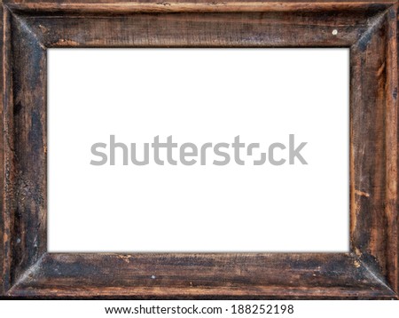 Wood frame isolated on white 