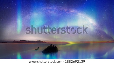 Our galaxy is Milky way spiral galaxy with aurora borealis