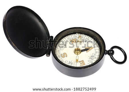 portable compass isolated on white background