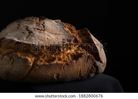 
Corn bread on black background