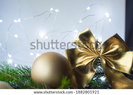 beautiful golden christmas toys background