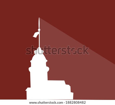 
Maiden's Tower silhouette istanbul turkey vector illustration on white background