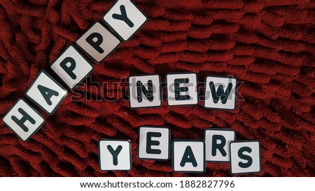 Happy new Years Text with backgraund Red Texture