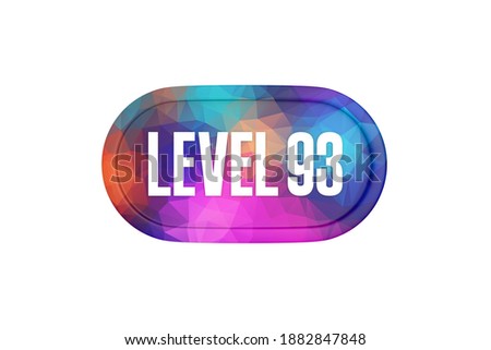 Level 93 sign in multicolor isolated on white background, 3d illustration.