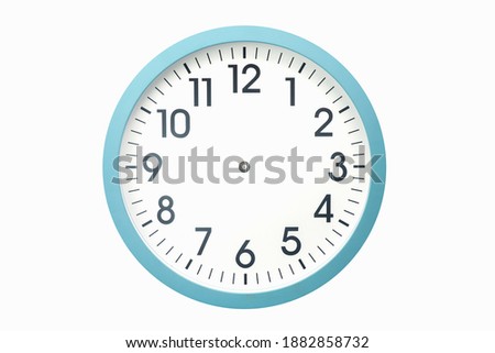 Blue clock without hands On a white background