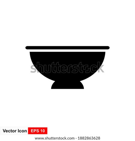 Bowl icon isolated on white background. Vector art.
