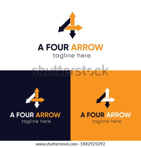 A  4 Four Arrow Logo Design Vector Template