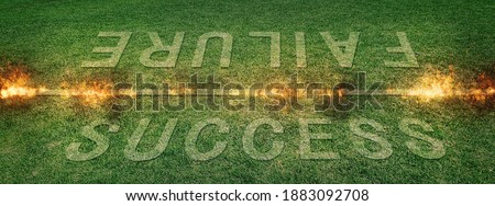 3D illustration of business concept drawn on turf
