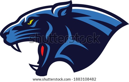 Head of Aggressive Panther Roaring Royalty-Free Stock Photo #1883108482