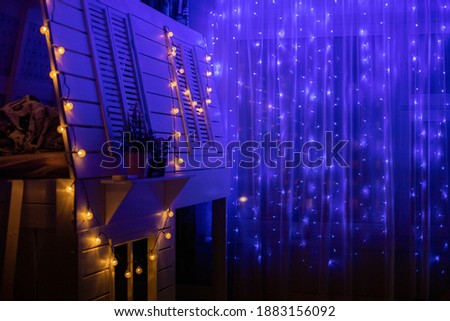 Children's room decorated with lights Royalty-Free Stock Photo #1883156092