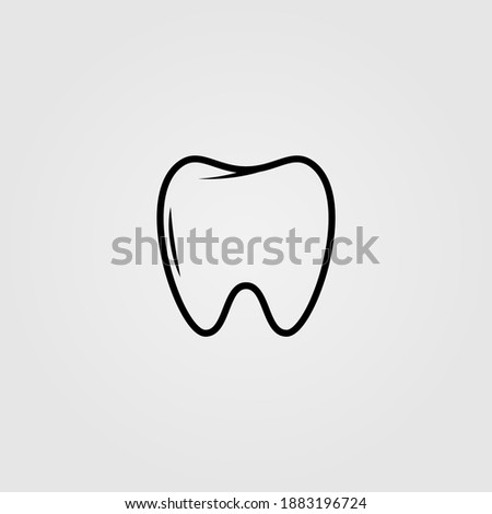 Tooth icon in line design style. Dentist symbol.