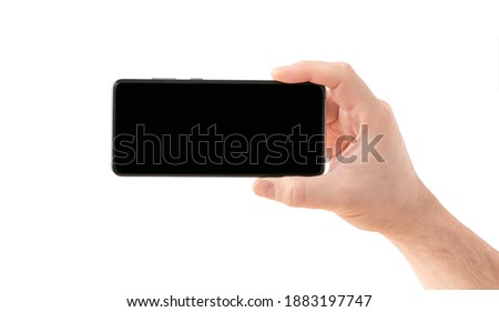Isolated man's hand with phone