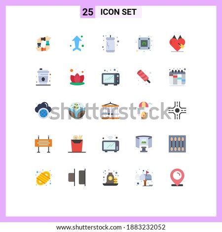 Modern Set of 25 Flat Colors and symbols such as e commerce; socket; up; electric; sauce Editable Vector Design Elements